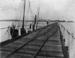 Bowen Jetty with moored ship beside