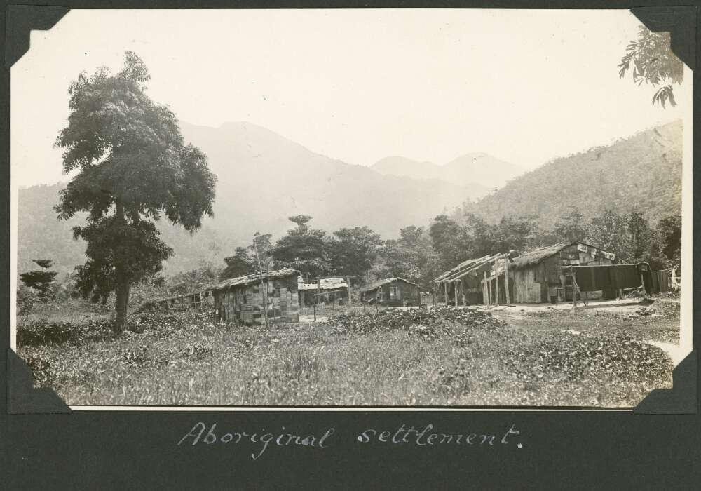 Houses of Aboriginal settlement outside Mossman, Queensland in the 1920s.