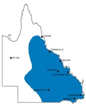 Map of estimated distribution of koalas in Queensland