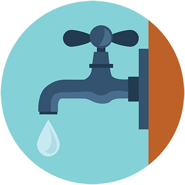 Illustration of a tap with one drip