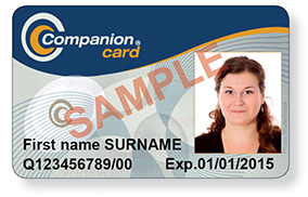Sample front of Companion Card