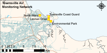 townsville map monitoring stations environment air network