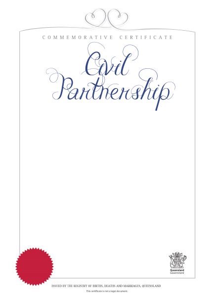 Civil partnership certificate - partnership